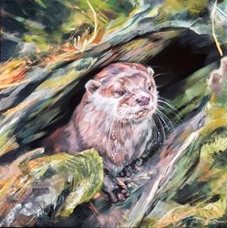 Safe in the Hollow by Debbie Boon - Original Painting on Box Canvas sized 32x32 inches. Available from Whitewall Galleries