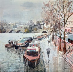 Bateaux Parisiens by Tom Butler - Original sized 24x24 inches. Available from Whitewall Galleries