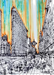 Fifth Avenue Stroll at the Flat Iron by Ingo - Original Painting on Box Canvas sized 35x47 inches. Available from Whitewall Galleries