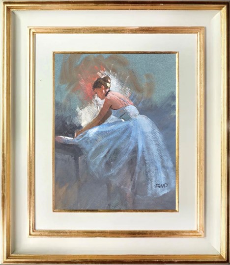 Anticipation by Sherree Valentine Daines - Framed Original Drawing on Mounted Paper