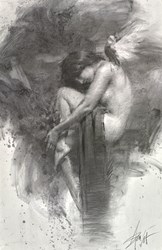 Paloma Bianca (Study) by Henry Asencio - Original Drawing on Mounted Paper sized 26x40 inches. Available from Whitewall Galleries
