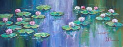 Serene I by Villalba - Original Painting on Box Canvas sized 51x20 inches. Available from Whitewall Galleries