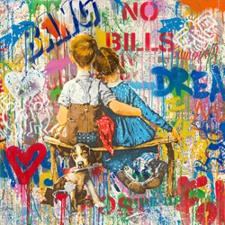 Work Well Together by Mr. Brainwash - Original Mixed Media on Paper sized 36x36 inches. Available from Whitewall Galleries