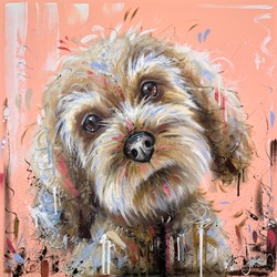Friendly Fellow by Samantha Ellis - Original Painting on Box Canvas sized 30x30 inches. Available from Whitewall Galleries