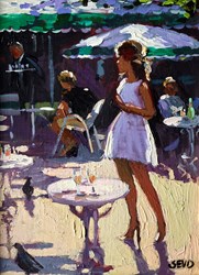 Strolling in the Sunshine by Sherree Valentine Daines - Original Painting on Board sized 6x8 inches. Available from Whitewall Galleries