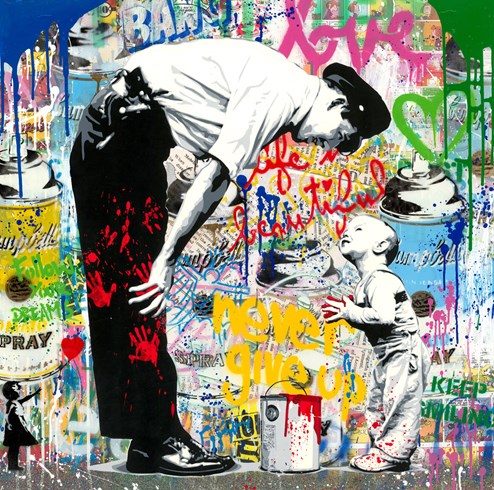 Not Guilty by Mr. Brainwash - Original Mixed Media on Paper