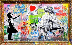Pop Wall by Mr. Brainwash - Original Mixed Media on Canvas sized 60x36 inches. Available from Whitewall Galleries