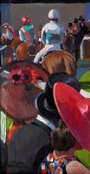 Race Day Anticipation by Sherree Valentine Daines - Original Painting on Board sized 5x9 inches. Available from Whitewall Galleries