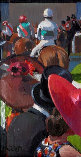 Race Day Anticipation by Sherree Valentine Daines - Original Painting on Board