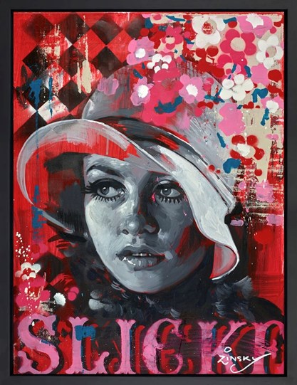 Twiggy by Zinsky - Framed Original Painting on Stretched Canvas