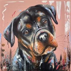 Tall Dark And Handsome II by Samantha Ellis - Original Painting on Box Canvas sized 30x30 inches. Available from Whitewall Galleries