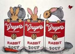 Lunch for Three by Harry Bunce - Original Painting on Board sized 47x34 inches. Available from Whitewall Galleries