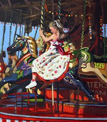 Carousel Delight by Sherree Valentine Daines - Original Painting on Canvas sized 16x18 inches. Available from Whitewall Galleries