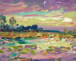 Gordon's Lake, Foxhill 2022 by Jeffrey Pratt - Original Painting on Board sized 10x8 inches. Available from Whitewall Galleries