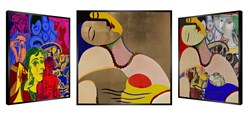 Faces of Picasso by Patrick Rubinstein - Kinetic sized 45x45 inches. Available from Whitewall Galleries