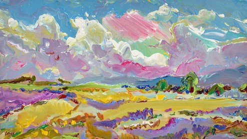 Lavender, Close by Aurel by Jeffrey Pratt - Original Painting on Board