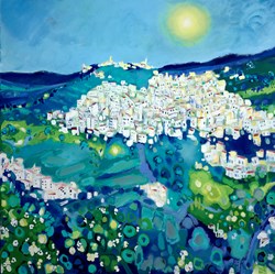 Casares Blossom by Michael Rumsby - Original Painting on Stretched Canvas sized 39x39 inches. Available from Whitewall Galleries