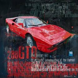 Ferrari 288 GTO by Markus Haub - Original Painting on Box Canvas sized 32x32 inches. Available from Whitewall Galleries