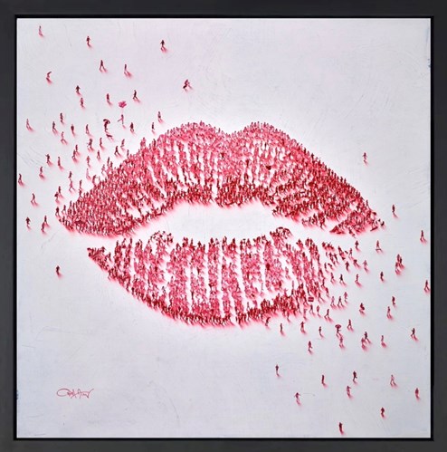 Kiss Me Again by Craig Alan - Framed Original Painting on Box Canvas