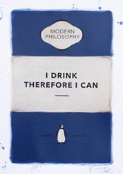 I Drink Therefore I Can (Blue) by The Connor Brothers - Hand Embellished Limited Edition sized 12x16 inches. Available from Whitewall Galleries