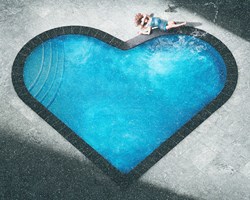 Splashing Heart by David Drebin - C-Type Print with Diamond Dust sized 39x31 inches. Available from Whitewall Galleries