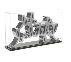 Life Is Beautiful (Silver) (with Display Case) by Mr. Brainwash - Chrome Plated Resin Sculpture sized 12x7 inches. Available from Whitewall Galleries