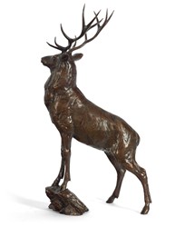 Monarch (Stag) by Michael Simpson - Bronze Sculpture sized 7x14 inches. Available from Whitewall Galleries