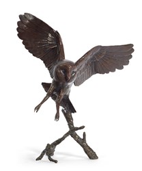 Nocturne (Owl) by Michael Simpson - Bronze Sculpture sized 9x10 inches. Available from Whitewall Galleries