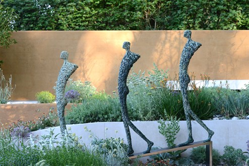 Flow On Triangle Base by Michael Speller - Bronze Sculpture