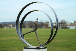 Faster, Higher, Stronger by Michael Speller - Bronze Sculpture sized 44x44 inches. Available from Whitewall Galleries