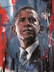 Barack Obama by Zinsky - Hand Embellished Canvas on Board sized 12x16 inches. Available from Whitewall Galleries