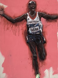 Mo Farah by Zinsky - Hand Embellished Canvas on Board sized 12x16 inches. Available from Whitewall Galleries