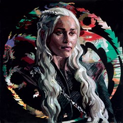 Mother of Dragons by Zinsky - Embellished Canvas on Board sized 20x20 inches. Available from Whitewall Galleries