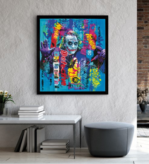 Why So Serious by Zinsky - Glazed Paper on Board wall setting
